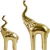 2-Pack Elephant Statues Elephant Mother and Child Figurine Modern Crafts Ornaments for Desktop Cabinet Home Decoration - Golden view 1
