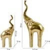 2-Pack Elephant Statues Elephant Mother and Child Figurine Modern Crafts Ornaments for Desktop Cabinet Home Decoration - Golden view 4