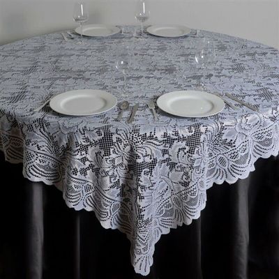 1 Pcs White Lace 90x90 Table Overlay Wedding Party Catering Reception Linens