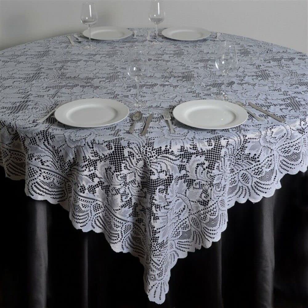 1 Pcs White Lace 90x90 Table Overlay Wedding Party Catering Reception Linens