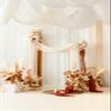 Ling's moment Wedding Arch Draping Fabric 2 Panels 32Ft x 30" Wrinkle-Free Wedding Arch Drapes Chiffon Fabric, Ivory Curtain for Wedding Ceremony Reception Background Party Home Garden Decorations view 4