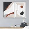 wall26 Framed Canvas Wall Art Print Set Brown & Black Geometric Polygon Collage Abstract Shapes Illustrations Modern Relax/Calm Multicolor for Living Room, Bedroom, Office - 16"x24"x2 White view 2