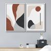 wall26 Framed Canvas Wall Art Print Set Brown & Black Mid-Century Geometric Polygons Abstract Shapes Illustrations Modern Relax/Calm Multicolor for Living Room, Bedroom, Office - 16"x24"x2 White view 2