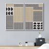wall26 Framed Canvas Wall Art Print Set Black & Yellow Geometric Line Art & Semi Circles Abstract Shapes Illustrations Modern Bohemian for Living Room, Bedroom, Office - 16"x24"x2 White view 2