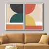 wall26 Framed Canvas Wall Art Print Set Mid-Century Geometric Color Block Display Abstract Shapes Illustrations Modern Rustic Relax/Calm for Living Room, Bedroom, Office - 16"x24"x2 White view 3