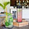 12-Pack Glitter Reusable Colorful Plastic Straws, 11 Inches Clear BPA-Free Unbreakable Sparkle Tumbler Drinking Straws with Cleaning Brush view 3
