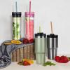 12-Pack Glitter Reusable Colorful Plastic Straws, 11 Inches Clear BPA-Free Unbreakable Sparkle Tumbler Drinking Straws with Cleaning Brush view 4