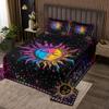 Erosebridal Sun and Moon Coverlet Set Psychedelic Mystic Galaxy Quilt Set,Colorful Starry Sky Bedspread Twin Bohemian Constellation Bedding Set 2pcs Kids Boys Girls Stars Bedroom Decor,Breathable view 1