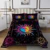 Erosebridal Sun and Moon Coverlet Set Psychedelic Mystic Galaxy Quilt Set,Colorful Starry Sky Bedspread Twin Bohemian Constellation Bedding Set 2pcs Kids Boys Girls Stars Bedroom Decor,Breathable view 2
