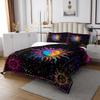 Erosebridal Sun and Moon Coverlet Set Psychedelic Mystic Galaxy Quilt Set,Colorful Starry Sky Bedspread Twin Bohemian Constellation Bedding Set 2pcs Kids Boys Girls Stars Bedroom Decor,Breathable view 3