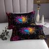 Erosebridal Sun and Moon Coverlet Set Psychedelic Mystic Galaxy Quilt Set,Colorful Starry Sky Bedspread Twin Bohemian Constellation Bedding Set 2pcs Kids Boys Girls Stars Bedroom Decor,Breathable view 4