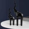 2-Pack Elephant Statues Elephant Mother and Child Figurine Modern Crafts Ornaments for Desktop Cabinet Home Decoration - Black view 3