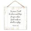 Alioyoit Chic Style Wood Sign Bible Verse in Peace I Will Lie Down and Sleep Wooden Wall Art Plaque for Porch Garden Yard Living Room Farmhouse Kitchen Coffee Bar Entryway Decor 16x16inch view 1