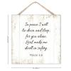 Alioyoit Chic Style Wood Sign Bible Verse in Peace I Will Lie Down and Sleep Wooden Wall Art Plaque for Porch Garden Yard Living Room Farmhouse Kitchen Coffee Bar Entryway Decor 16x16inch view 2