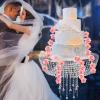 AKaSping Hanging Crystal Cake Stand 23.62" Acryli Suspended Cupcake Stand Chandelier Hanging Cake Rack Romantic Cake Swing Stand Dessert Display Stands for Tea Party Wedding Birthday view 1
