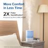 LEVOIT Dual 150 Humidifiers for Bedroom Large Room, 3L Cool Mist Top Fill Essential Oil Diffuser for Baby Nursery and Plants, 360 Nozzle, Quiet Rapid Ultrasonic Humidification for Home, Blue view 2