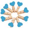 FZBNSRKO 200pcs Wooden Heart Clothespins,Mini Wooden Clothespins Clothing Photo Paper Peg for Christmas Wedding Party Home Decorations,Light Blue view 1