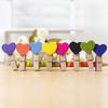 FZBNSRKO 200pcs Wooden Heart Clothespins,Mini Wooden Clothespins Clothing Photo Paper Peg for Christmas Wedding Party Home Decorations,Light Blue view 4