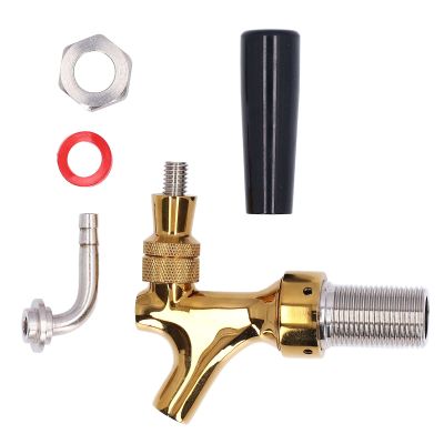 1Pcs Stainless Steel Brass Beer Faucet Tap with Adjustable Flow - for Home Brew, Bars, Restaurants, Compatible with 9/12 Caliber Kegs, Durable Draft Beer Dispenser