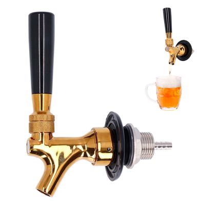 1Pcs Adjustable Beer Faucet Tap for Kegs - 8mm/0.31in Brass Connector with 304 Stainless Steel Interior - Perfect for Home Brew, Bars, Restaurants & Hotels - Reduces Foam & Bubbles