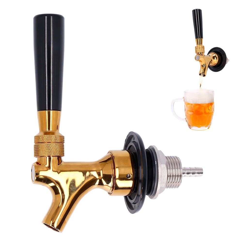 1Pcs Adjustable Beer Faucet Tap for Kegs - 8mm/0.31in Brass Connector with 304 Stainless Steel Interior - Perfect for Home Brew, Bars, Restaurants & Hotels - Reduces Foam & Bubbles