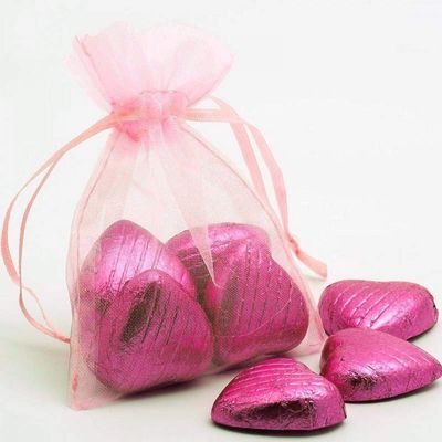 100 pcs 5x7-Inch Blush Organza Gift Candy Favor Bags Drawstring Reusable Treat Pouches Wedding Jewerly Storage
