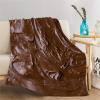 Thuswarm Chocolate Flannel Throw Blanket Warm Cozy Soft Funny Print Blankets for Bed Couch Sofa Room Decoration Gifts 120"90" Extra Large for Family view 2