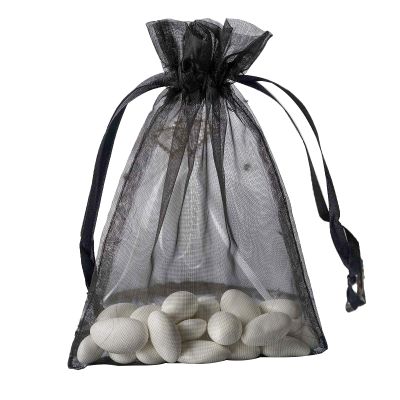 Balsa Circle 100 pcs 5x7-Inch Black Organza Gift Candy Favor Bags Drawstring Reusable Treat Pouches Wedding Jewerly Storage