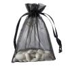 Balsa Circle 100 pcs 5x7-Inch Black Organza Gift Candy Favor Bags Drawstring Reusable Treat Pouches Wedding Jewerly Storage view 1