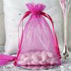 100 pcs 5x7-Inch Fuchsia Organza Gift Candy Favor Bags Drawstring Reusable Treat Pouches Wedding Jewerly Storage view 3