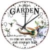 15" Silent Wall Clock and Into The Garden I Go to Lose My Mind and Find My Soul Fireplace Decor for Bathroom Retro Date Couples Wall Clocks Round Wooden Wall Clock Rustic for Porch Family Room view 1