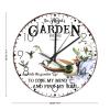 15" Silent Wall Clock and Into The Garden I Go to Lose My Mind and Find My Soul Fireplace Decor for Bathroom Retro Date Couples Wall Clocks Round Wooden Wall Clock Rustic for Porch Family Room view 2