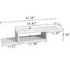 ChooChoo Floating TV Stand Shelf, Wall Mount Entertainment Center Media Console for Living Room, Bedroom, White view 2