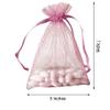100 pcs 5x7-Inch Pink Organza Gift Candy Favor Bags Drawstring Reusable Treat Pouches Wedding Jewerly Storage view 2