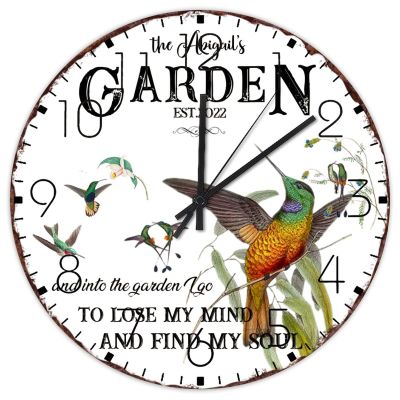 15" Minimalist Wood Clock Into The Garden I Go to Lose My Mind and Find My Soul Fireplace Decor for Bathroom Farmhouse Date Couples Wall Clocks Round Wooden Wall Clock Country for Gym Restroom