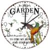 15" Minimalist Wood Clock Into The Garden I Go to Lose My Mind and Find My Soul Fireplace Decor for Bathroom Farmhouse Date Couples Wall Clocks Round Wooden Wall Clock Country for Gym Restroom view 1