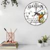 15" Minimalist Wood Clock Into The Garden I Go to Lose My Mind and Find My Soul Fireplace Decor for Bathroom Farmhouse Date Couples Wall Clocks Round Wooden Wall Clock Country for Gym Restroom view 3