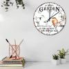15" Wood Wall Clock Into The Garden I Go to Lose My Mind and Find My Soul Wall Decor for Bedroom Farmhouse Date Couples Wall Clocks Round Wooden Wall Clock Country for Exercise Room Girls Room view 3