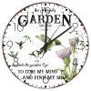 15" Minimalist Wood Clock and Into The Garden I Go to Lose My Mind and Find My Soul Wall Decor for Kids Room Modern Garden Hummingbird Wall Clocks Round Wooden Wall Clock Rustic for Church Hall view 1