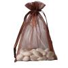 100 pcs 5x7-Inch Chocolate Brown Organza Gift Candy Favor Bags Drawstring Reusable Treat Pouches Wedding Jewerly Storage view 1