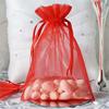 100 pcs 5x7-Inch Red Organza Gift Candy Favor Bags Drawstring Reusable Treat Pouches Wedding Jewerly Storage view 3