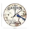 15" Wood Wall Clocks and Into The Garden I Go to Lose My Mind and Find My Soul Home Decor for Home Modern Garden Hummingbird Wall Clocks Round Wooden Wall Clock Country for Children's Room New Home view 2