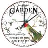 15" Wood Hanging Wall Clock and Into The Garden I Go to Lose My Mind and Find My Soul Home Decor for Kitchen Farmhouse Garden Hummingbird Wall Clocks Round Wooden Wall Clock Country for Church Hall view 1