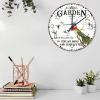 15" Wood Hanging Wall Clock and Into The Garden I Go to Lose My Mind and Find My Soul Home Decor for Kitchen Farmhouse Garden Hummingbird Wall Clocks Round Wooden Wall Clock Country for Church Hall view 3