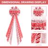 RoseCraft Christmas Tree Topper Bow, 52 X 13 Inch Artificial Xmas Tree Topper Decorations, for Home Wedding Birthday Indoor/Outdoor Thanksgiving Christmas Party Decor - Red. view 4