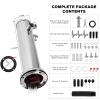 Dbgogo Triple Tap Draft Beer Tower, Stainless Steel 3'' Flange Brewing Tower Stainless Core Keg Tap Dispenser Self-Closing Faucet Spring 1/4'' Barb Fitting Kit for Kegerator Countertop Installation view 2