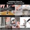 Dbgogo Triple Tap Draft Beer Tower, Stainless Steel 3'' Flange Brewing Tower Stainless Core Keg Tap Dispenser Self-Closing Faucet Spring 1/4'' Barb Fitting Kit for Kegerator Countertop Installation view 4