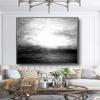 100% Handmade grey canvas Black And White simple landscape Oil Painting On Canvas Wall Art Ocean Paintings for home decoration artwork 60x60 inches view 1