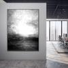 100% Handmade grey canvas Black And White simple landscape Oil Painting On Canvas Wall Art Ocean Paintings for home decoration artwork 60x60 inches view 4