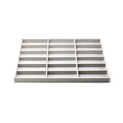 Glasses frame storage rack Glasses display stand 18 Slot Large Grey Premium Quality Velvet Glasses Box Tray Stackable Practical Trade Show Home Use Jewelry Display Organizer Sunglasses Organizer Eyewe